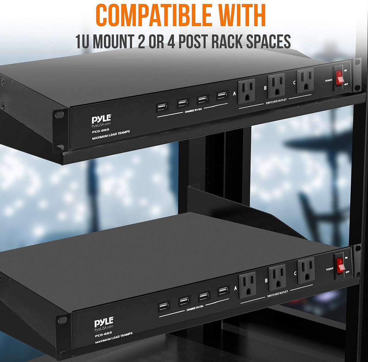 19 Outlet 1U 19" Rackmount PDU Power Distribution Supply Center Conditioner Strip Unit Surge Protector 15 Amp Circuit