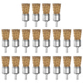 ATOPLEE 20pcs Brass Coated Wire Brush Wheel & Cup Brush Set with 1/4 Inch Round Shank,Diameter 1''(25mm) Crimped Wire Brush Wheel for Rust Removal, Corrosion and Scrub Surfaces,for Drill Attachment
