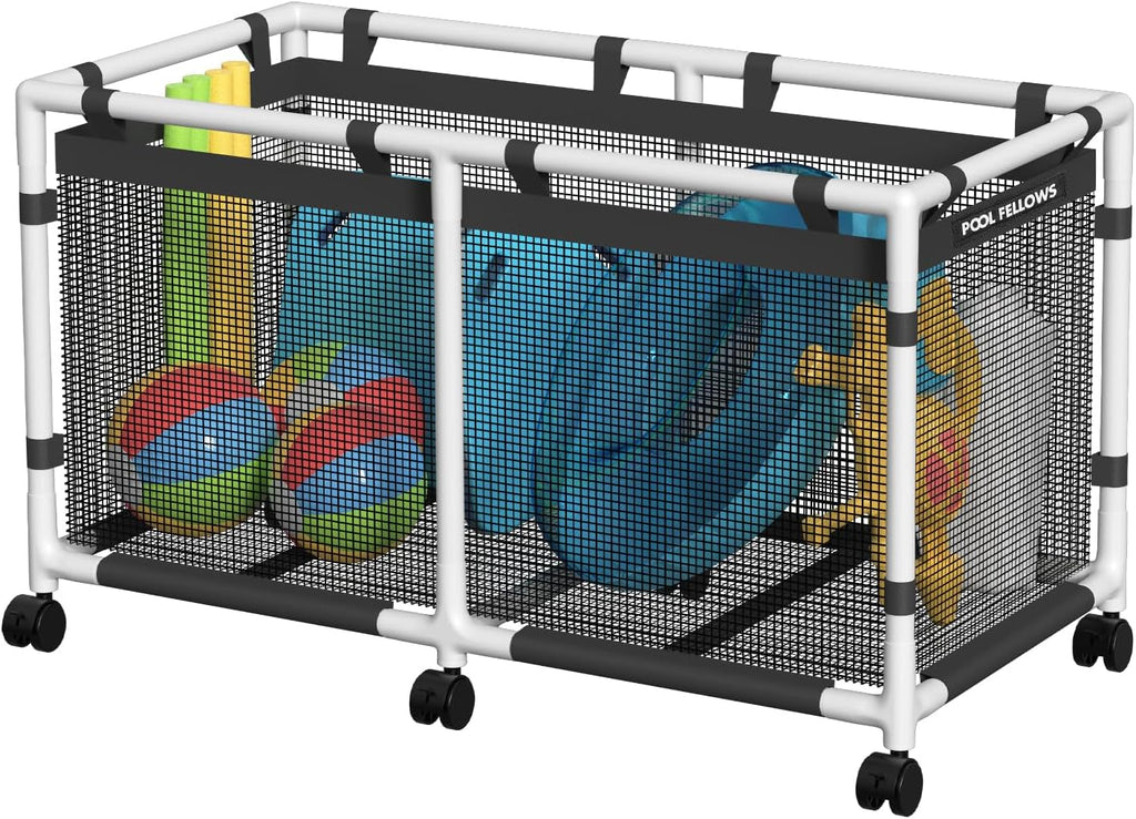 90-Gallon Pool Storage Bin for Swim Gear, Mini Plus Style | UV & Tear-Resistant Textilene, Easy Setup, Pool Toys