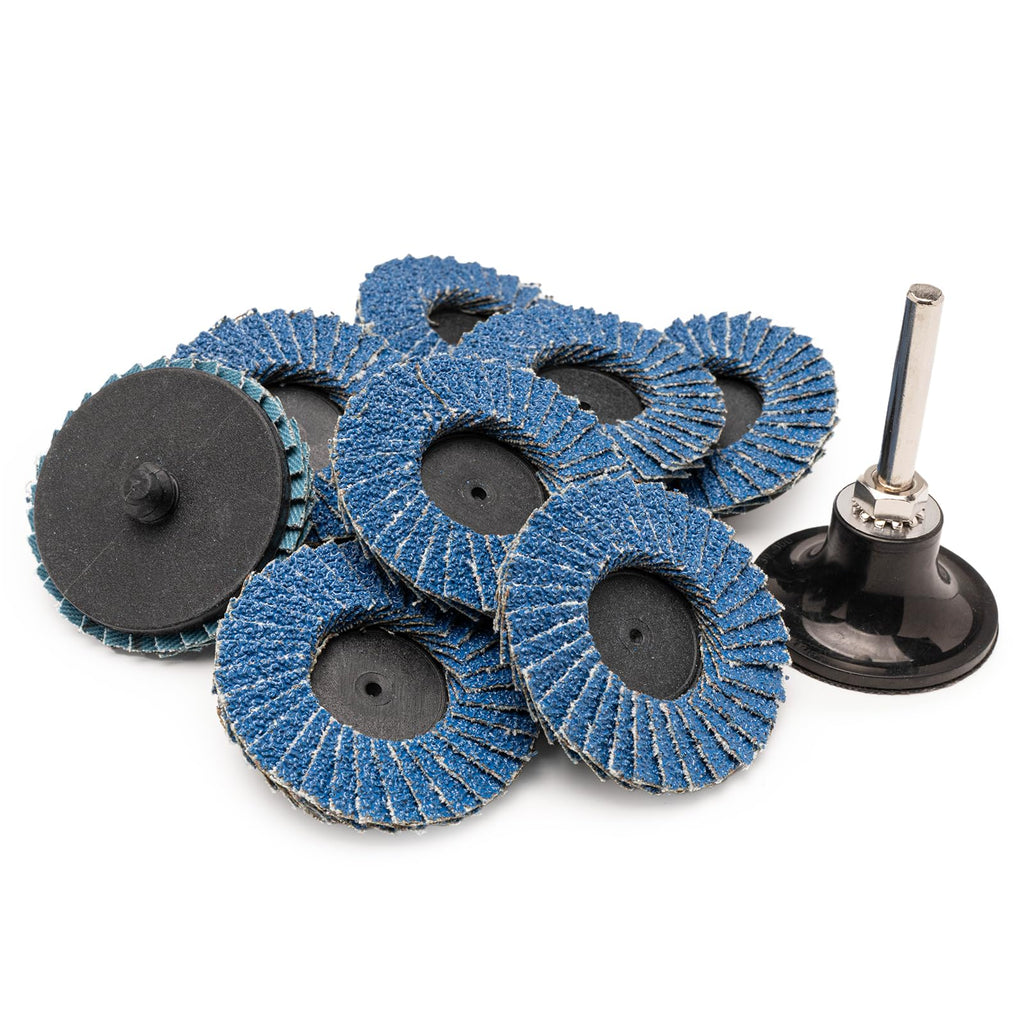 KRYON 2" Zirconia Type R Mini Flap Discs with Backing Pad, 30 Pack
