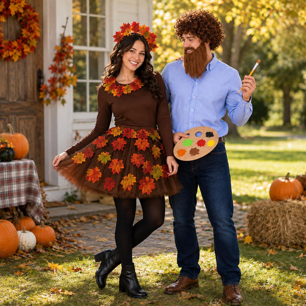 80s Painter Couple Costume Include Leaf Tutu