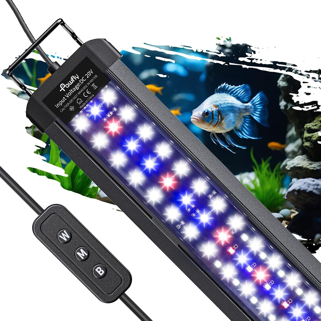 11W Aquarium LED Light for 12 to 18 Inch Fish Tanks Extendable Fish Tank Light with Full Spectrum Brilliant White