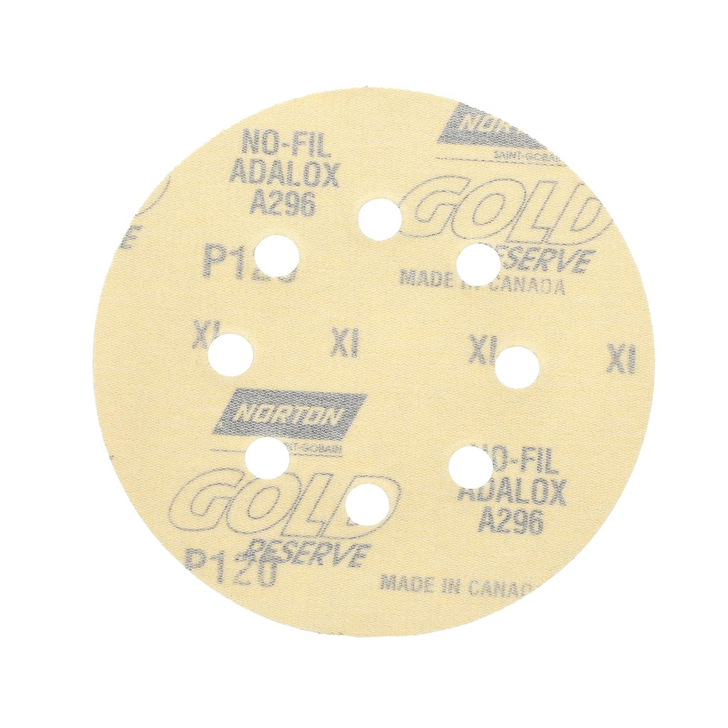 Norton MultiSand Hook and Loop Sanding Discs, Orbital Sander Sandpaper for Wood, Metal and Fiberglass, 120 Grit Sand Paper, 5 Inch Sanding Discs Hook and Loop, Pack of 25