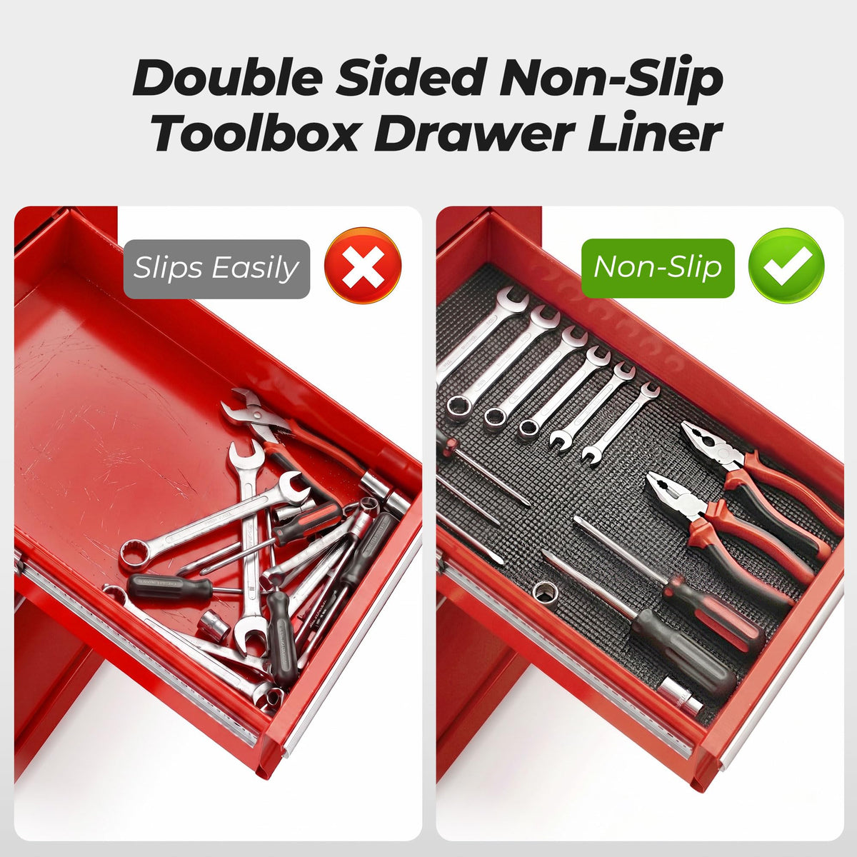 Tool Box Liner 20" Wide: 5mm Thick Double-Sided Larger Under Sink Mat Roll