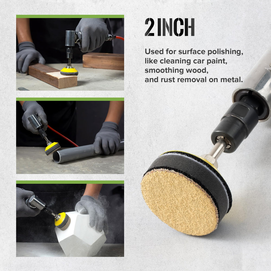 SANDPROX 2 Inch Hook and Loop Sanding Pad for Sanding Discs with 1/4 Inch Shank and Soft Foam Layer Buffering Pad, Sander Attachment for Drill, 5 Pack