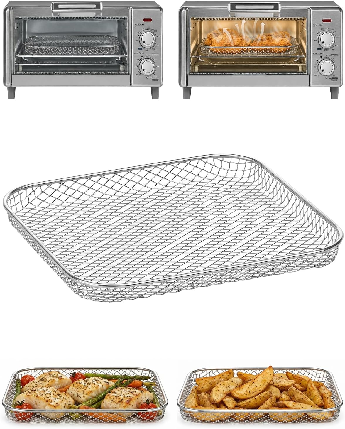 Air Fryer Mesh Basket 1-Piece Compatible with BLACK+DECKER Crisp 'N Bake | AirFry Countertop Convection Toaster Oven