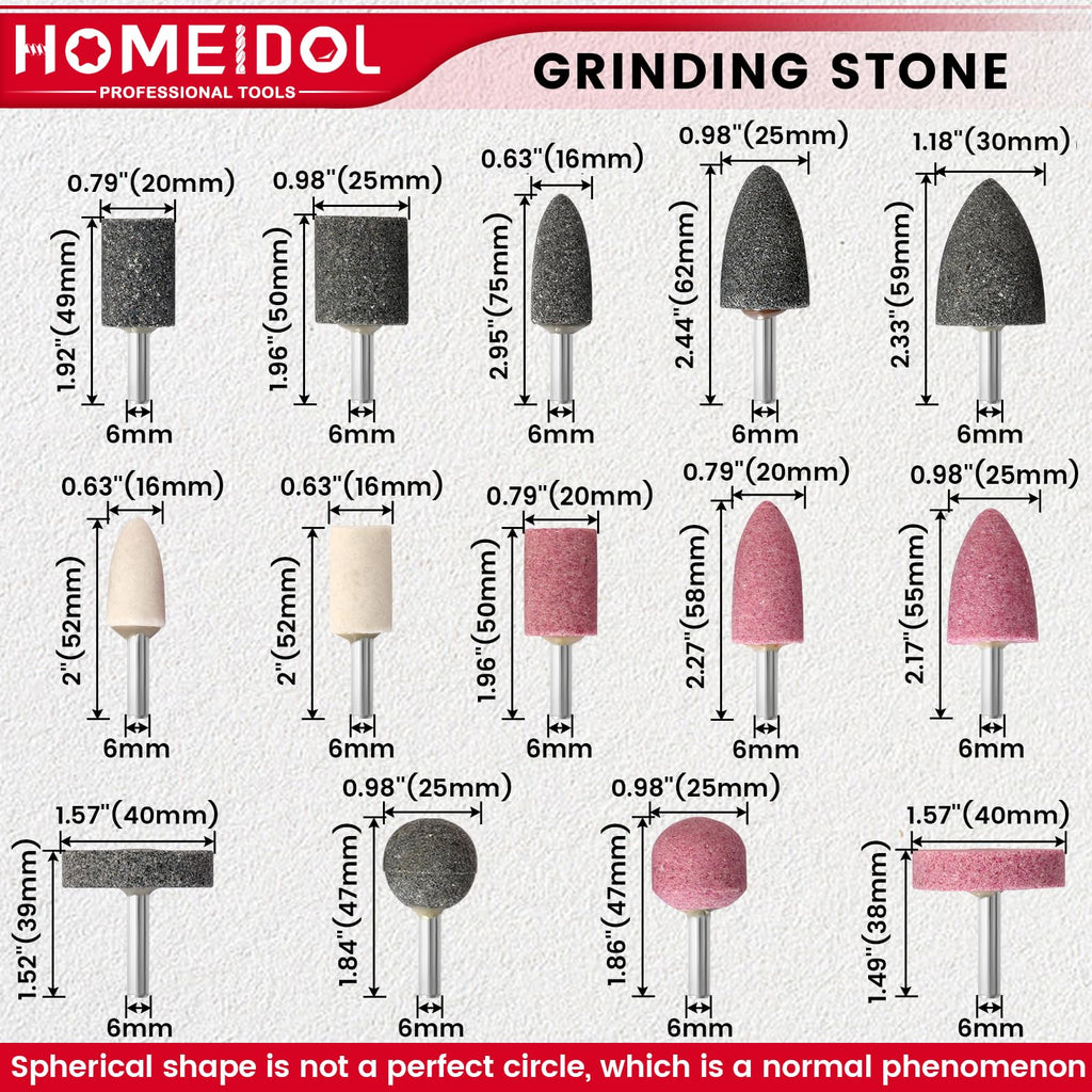14Pcs Drill Grinding Stone 1/4" Shank Abrasive Bit Grinding Wheel for Drill