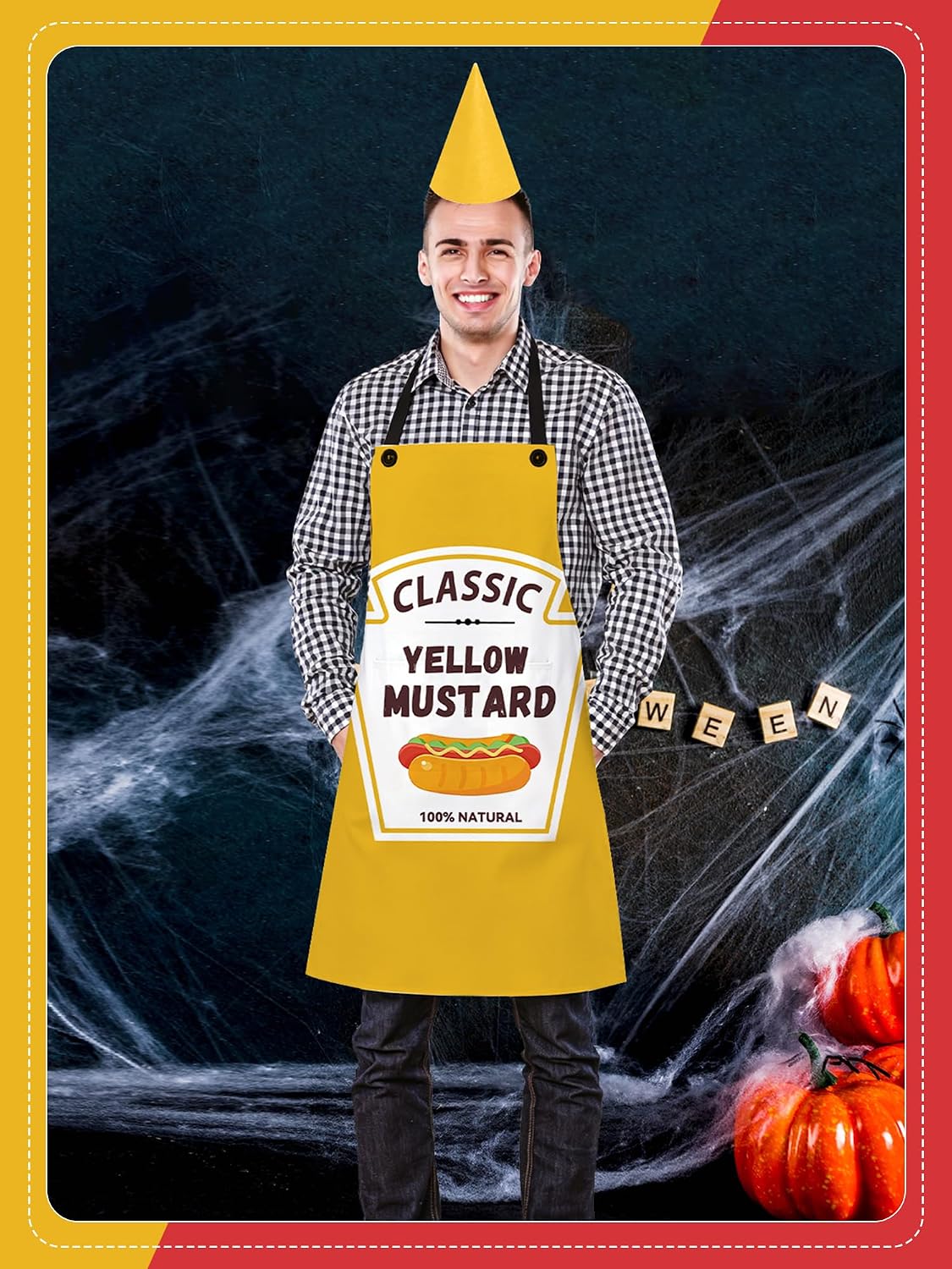 2 Set Ketchup and Mustard Costume Apron Condiment Group Costume