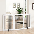 Freestanding Solid Wood Folding Pet & Dog Barrier Gate with Support Feet for Wide Indoor Openings, Hallways & Stairs