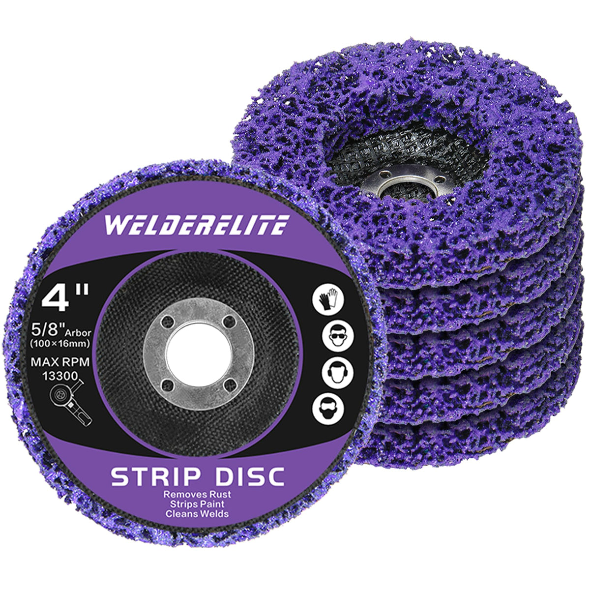 WelderElite 6-Pack Paint Stripper Discs 4" for Angle Grinder Rust Stripping Grinding Wheel Removal Metal Quick Sanding Replacement