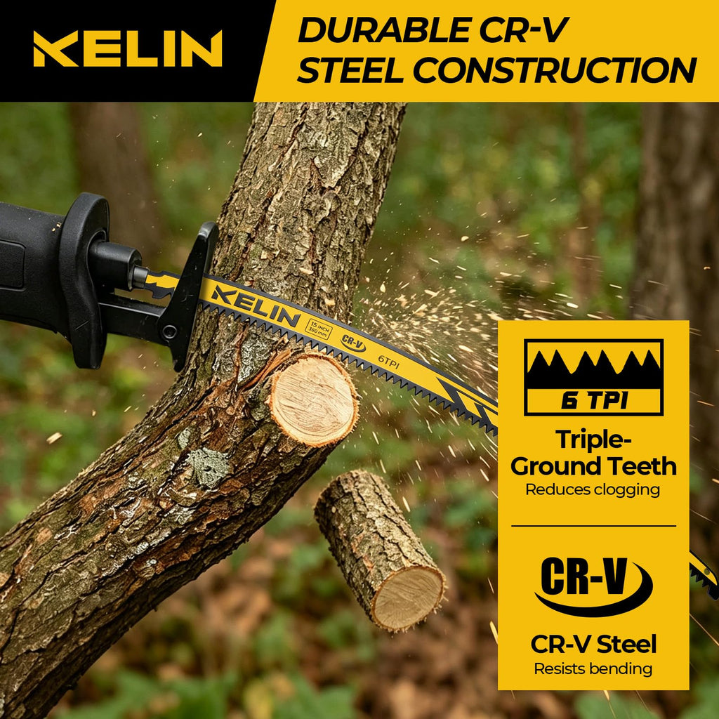 KELIN 15" Pruning Blade for Reciprocating Saw,Arc Edge Japanese Saw,5 Pack