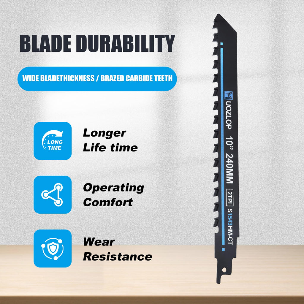 MUOZLOP 2TPI 10inch 2Pack Masonry Reciprocating Saw Blades