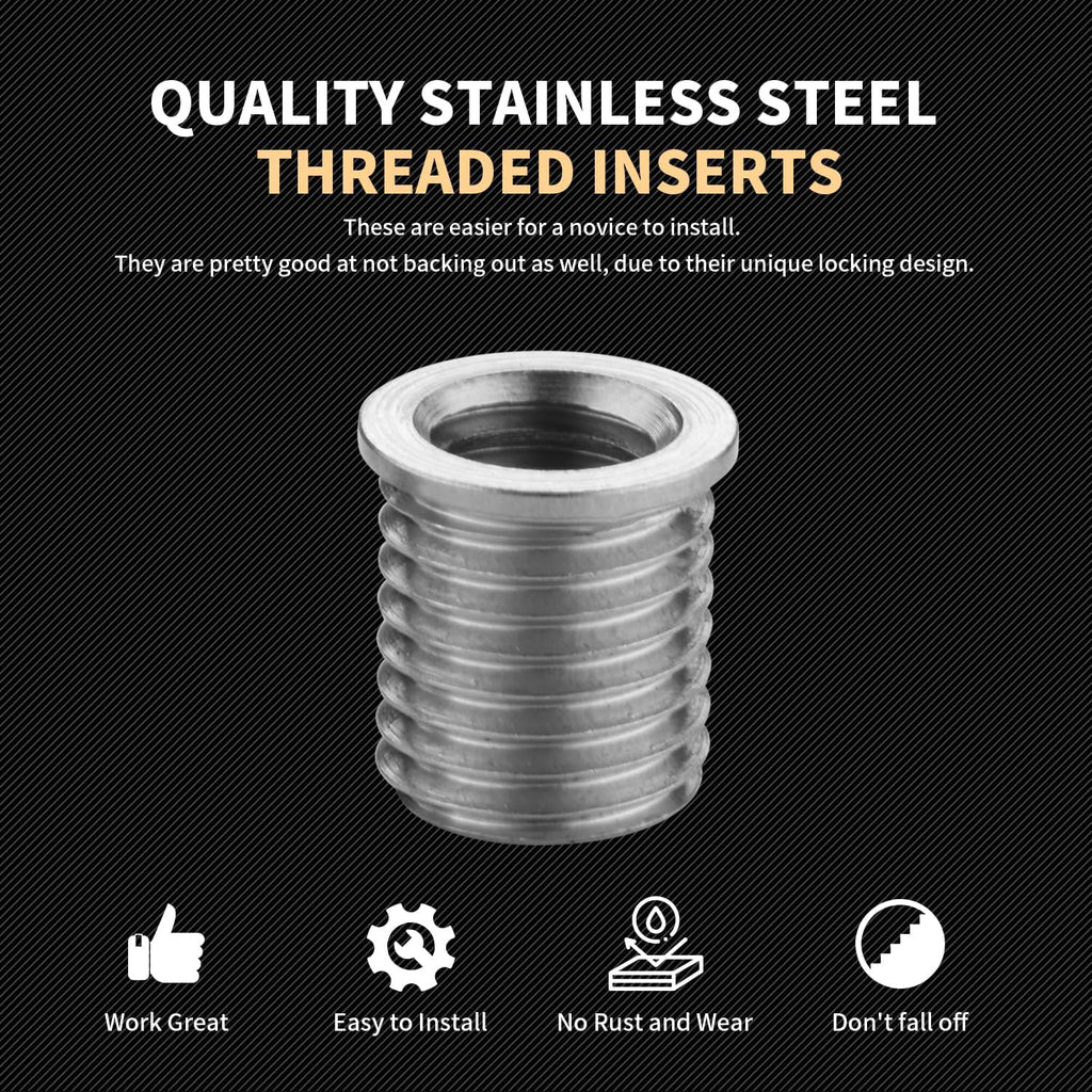 SENNMONN Thread Repair Inserts M6x1.0x9.4mm Insert Qty 10 Stainless Steel