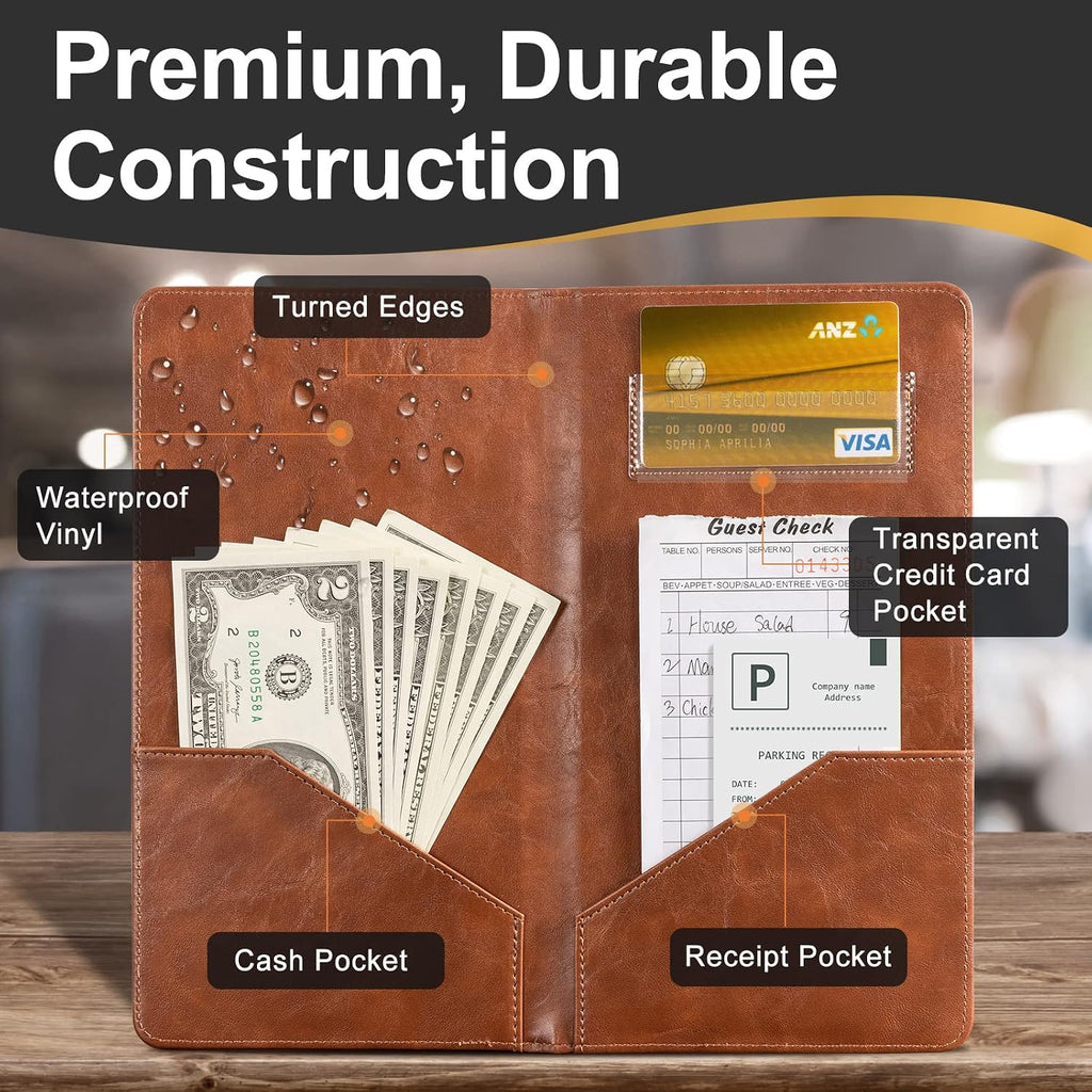 Restaurant Check Presenters, Guest Check Card Holder with Fork&Spoon Imprint, Restaurant Bill Holder, Check