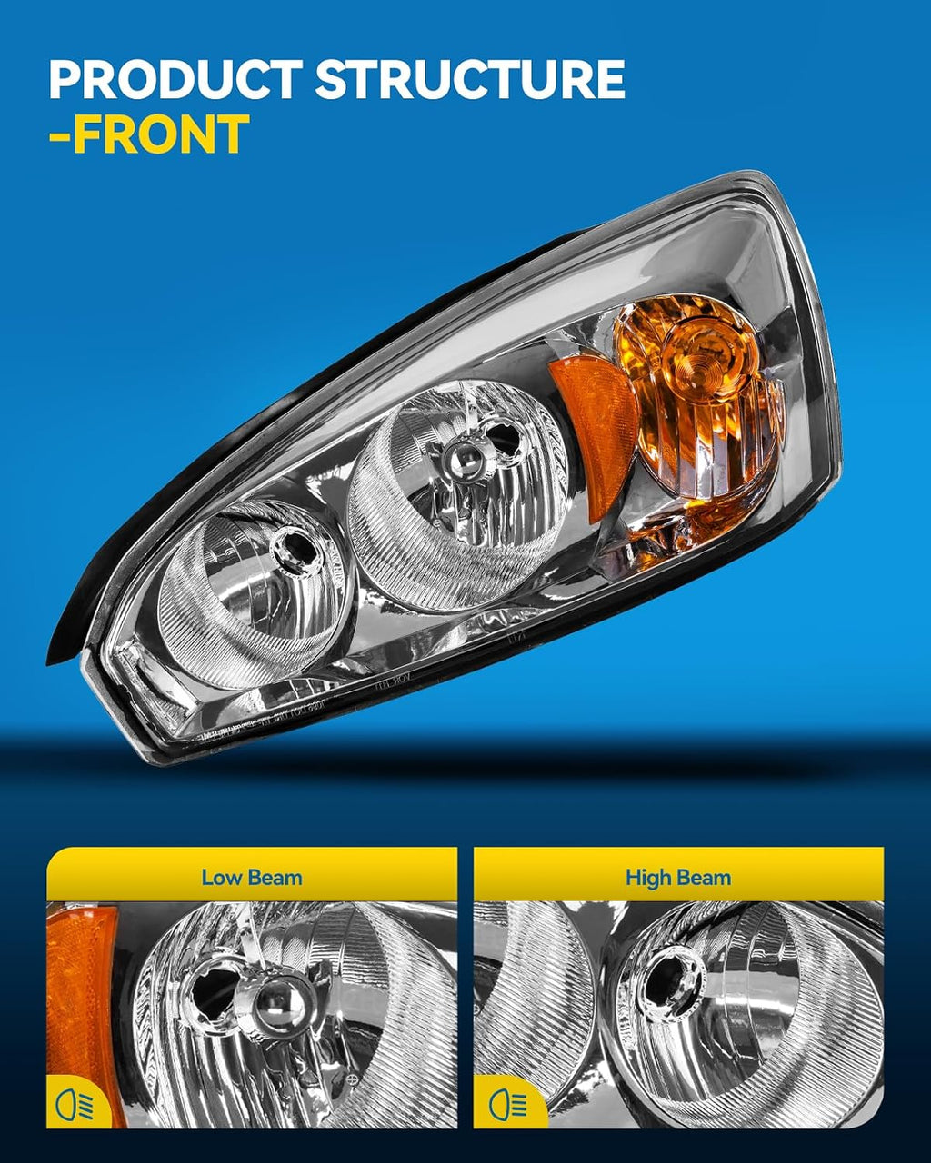 PHILTOP Headlight Assembly Fit for Chevy Malibu 2004-2007