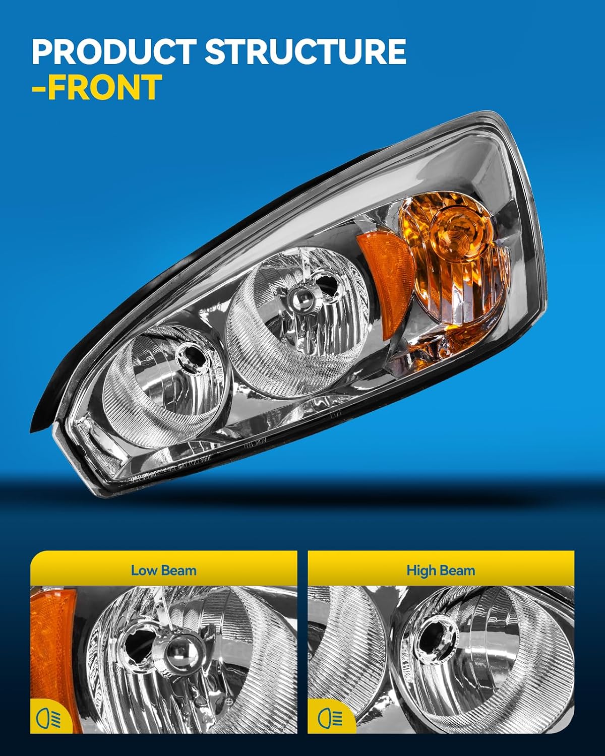 PHILTOP Headlight Assembly Fit for Chevy Malibu 2004-2007