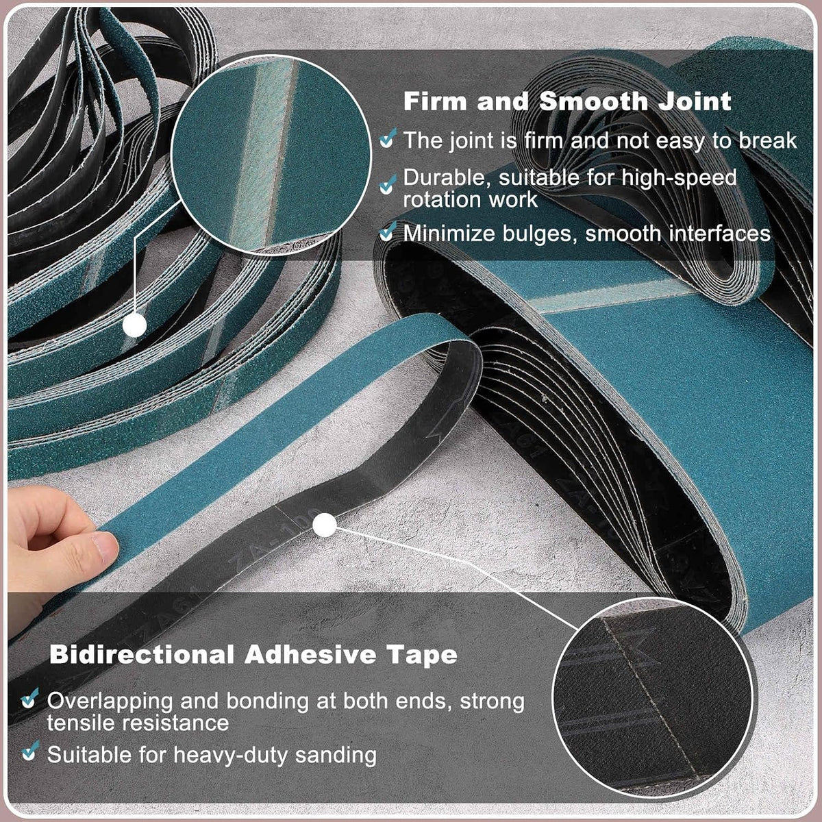 HARFINGTON 1 x 42 Inch Sanding Belts, 12 Pcs 80 Grit Zirconia Abrasive Belt Sander File Belt for Woodworking, Metal Polishing, Knife Sharpener