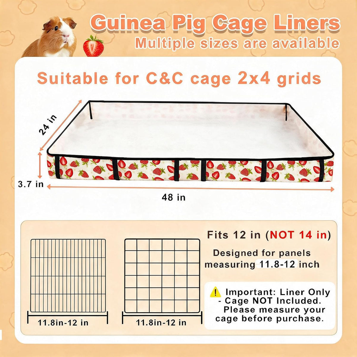 24"x48" Guinea Pig Cage Liners,Washable Waterproof Oxford Cloth