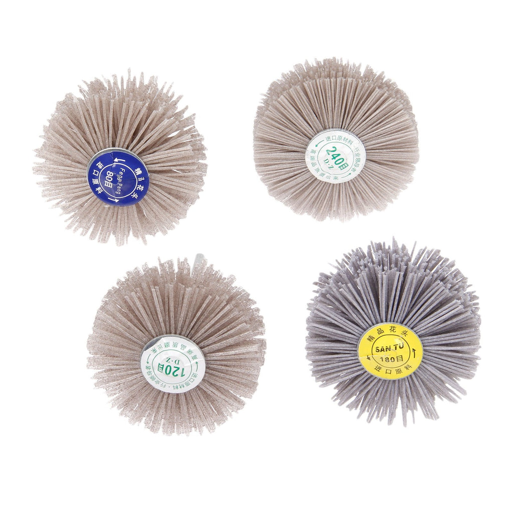 4PCS 80# 120# 180# 240# Nylon Wheel Brush,Abrasive Grinding Head