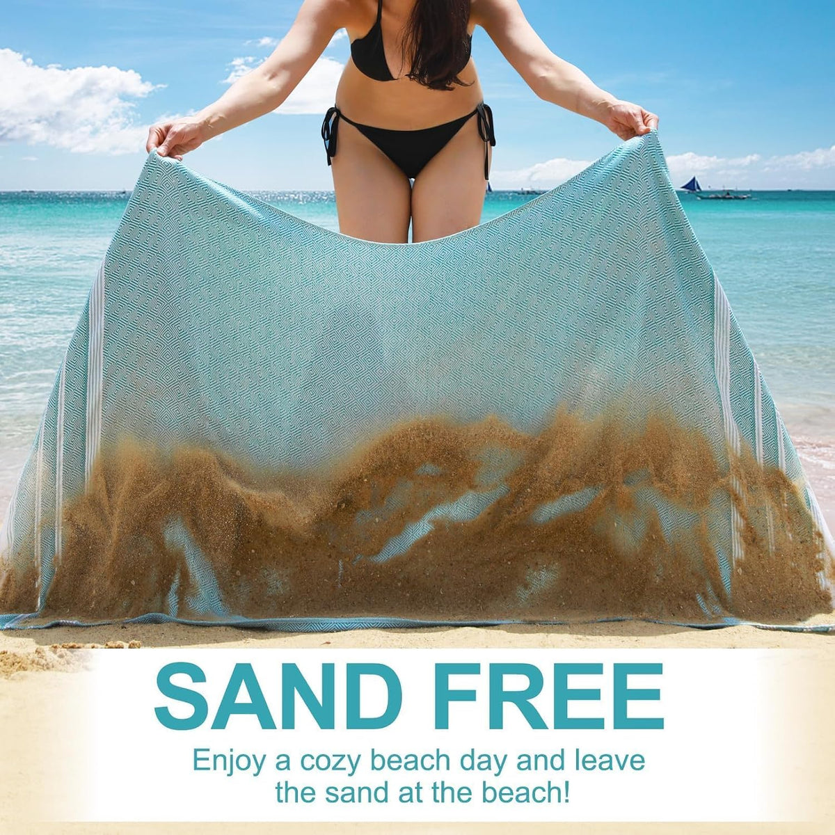 6 Packs Oversized Turkish Beach Towels Set Towel Bulk 74"x38" Extra Large Quick Dry Sand Free Light Swim Bath Camping