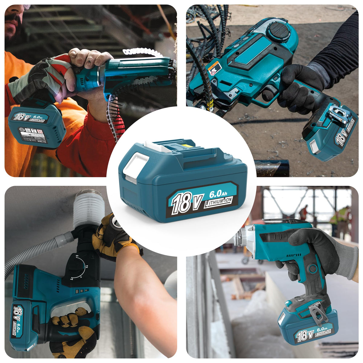 6.0Ah 18V Battery Replacement for Makita 18V Lithium Battery