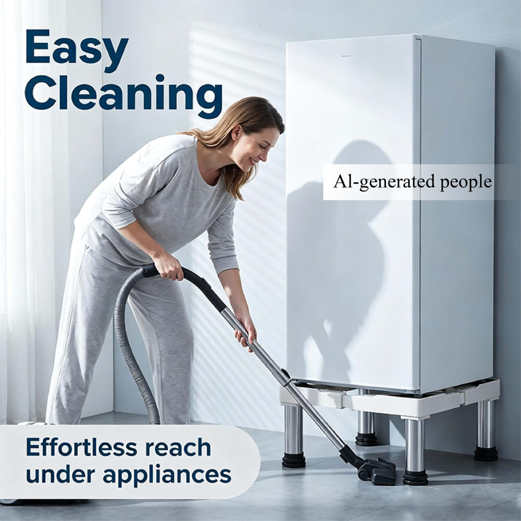 Adjustable Appliance Base Stand with 4 Stainless Steel Legs | Refrigerator, Dishwasher, Air Conditioner & Ice Maker Pedestal | Height 7.8 in, Size 19.6–29.5 in, 500 lb Capacity, Moisture-Proof (Not for Washing Machines)