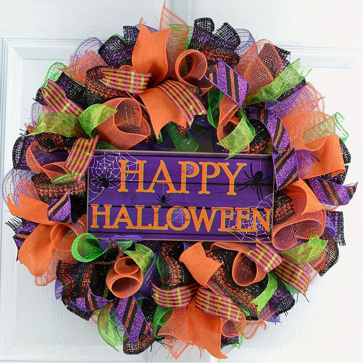 2 Rolls Brown Deco Mesh Ribbon for Fall Halloween Wreath Crafts