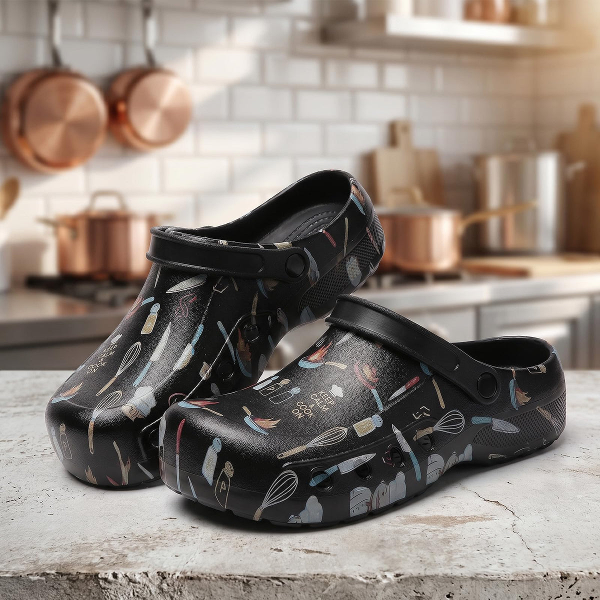 Chef Clogs Slip Resistant Work Shoes for Women Men, Lightweight EVA Kitchen Shoes Waterproof Nursing Clogs