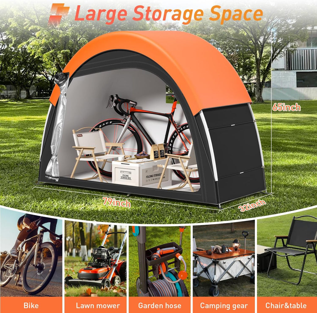 Upgraded Bike Tent with Rain Cover, Outdoor Storage Shed for 2-3 Bikes | 210D Oxford Fabric PU4000 Waterproof, Bike