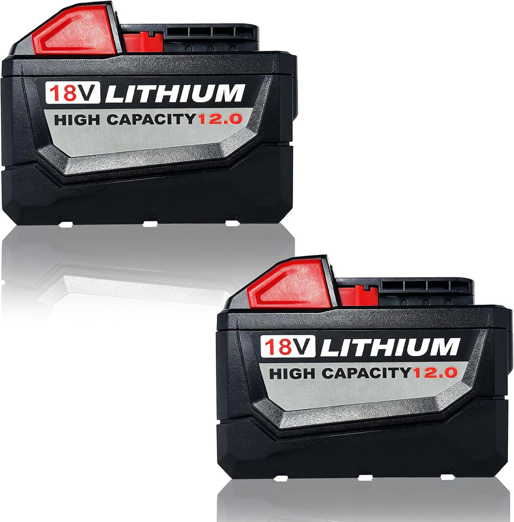 2Pack 12.0Ah M18 Replacement Battery for Milwaukee 18V Tools