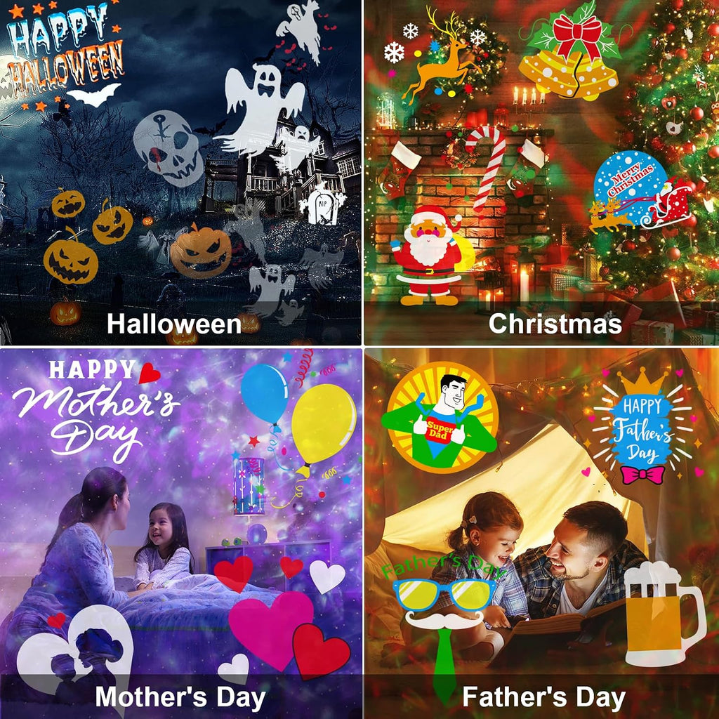 2026 Brighter Halloween Projector Lights,FLITI 19HD Slide (Ocean Wave & Patterns),11 Themes Holiday Projector with