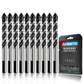 10-Piece 5/16“ Masonry Drill Bits for Tile Glass Ceramic Wall Brick Stone Soft-Metal Wood, 5/16 Inch Concrete Drill Bits Cement Drill Bit Set, 3-Flat Shank, YG8 Carbide Tungsten Steel Alloy Tip 8mm