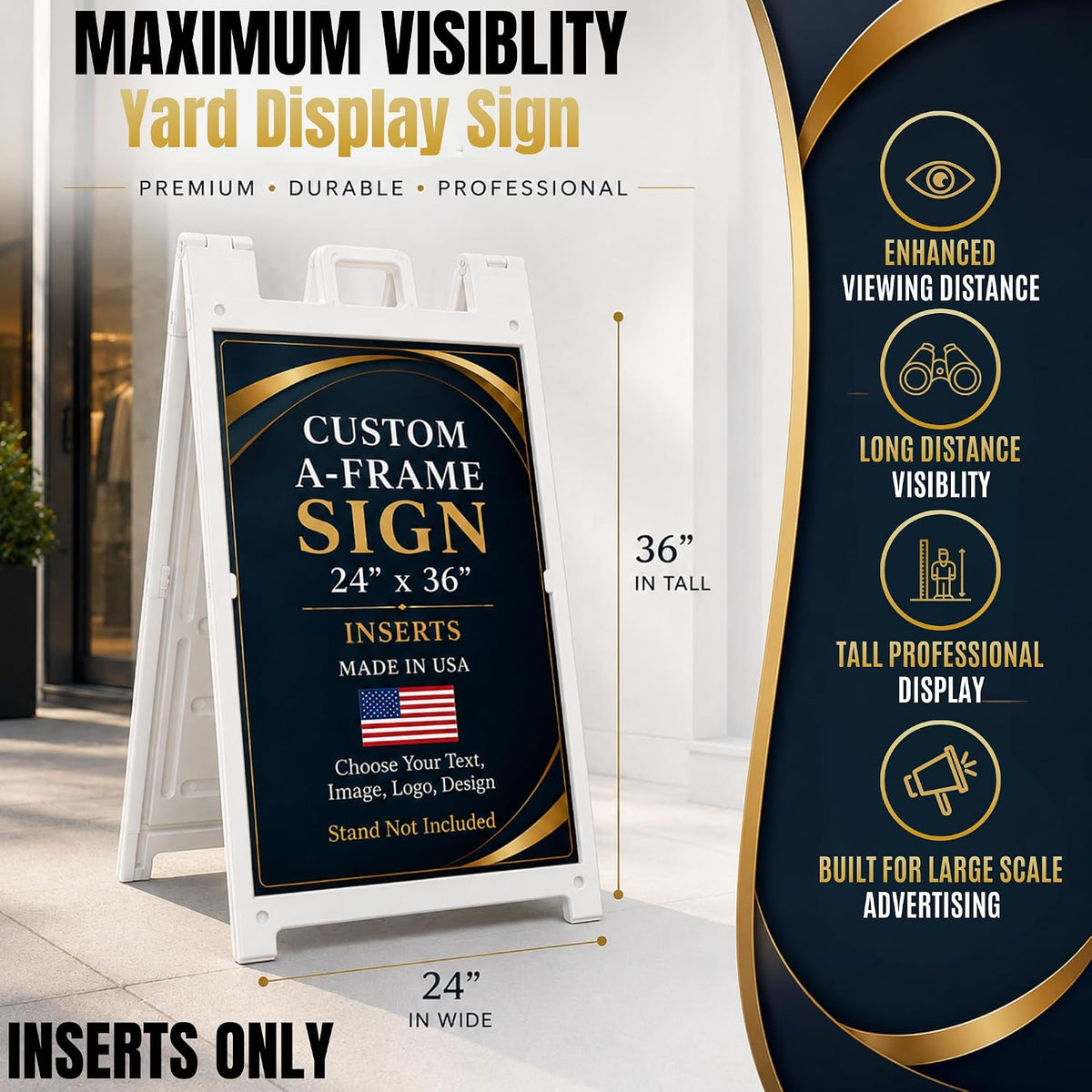 Custom Sandwich Board Signs Outdoor Waterproof A-Frame Signs Printed in USA