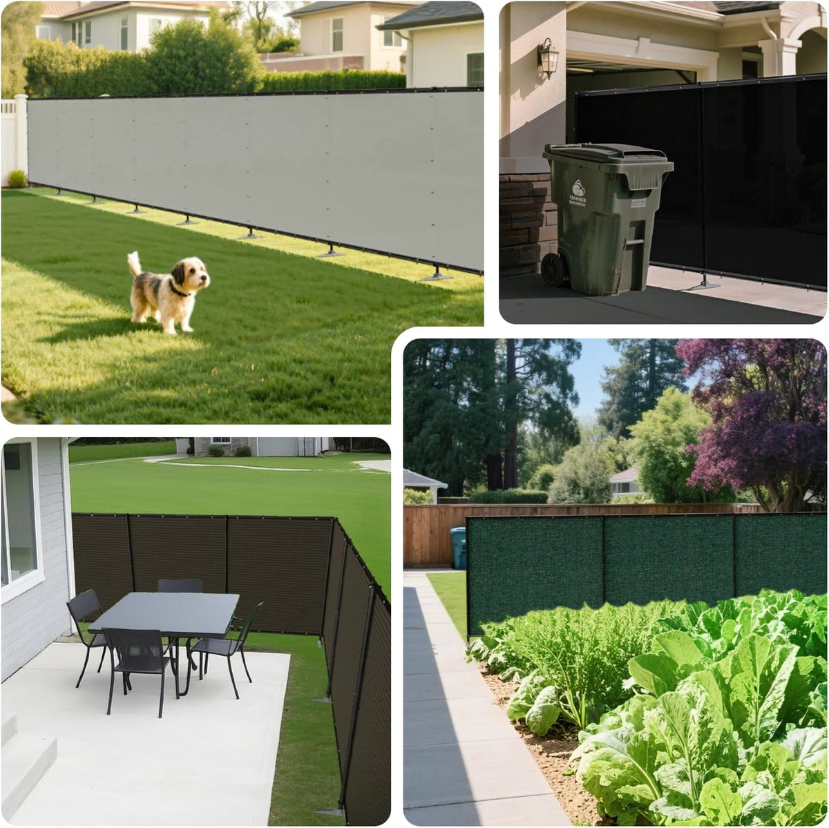 6'x24' Outdoor Privacy Screen Freestanding with Iron Poles and Stakes, Temporary Dog Fencing, Backyard Divider, Metal