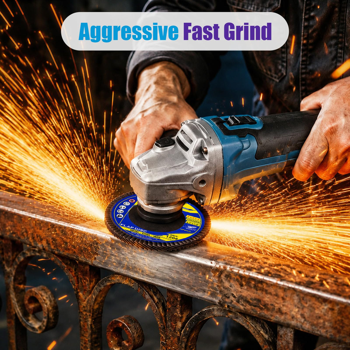 ZJNGVF Flap Discs 4 1/2 for Angle Grinder Self-Sharpening Purple Ceramic