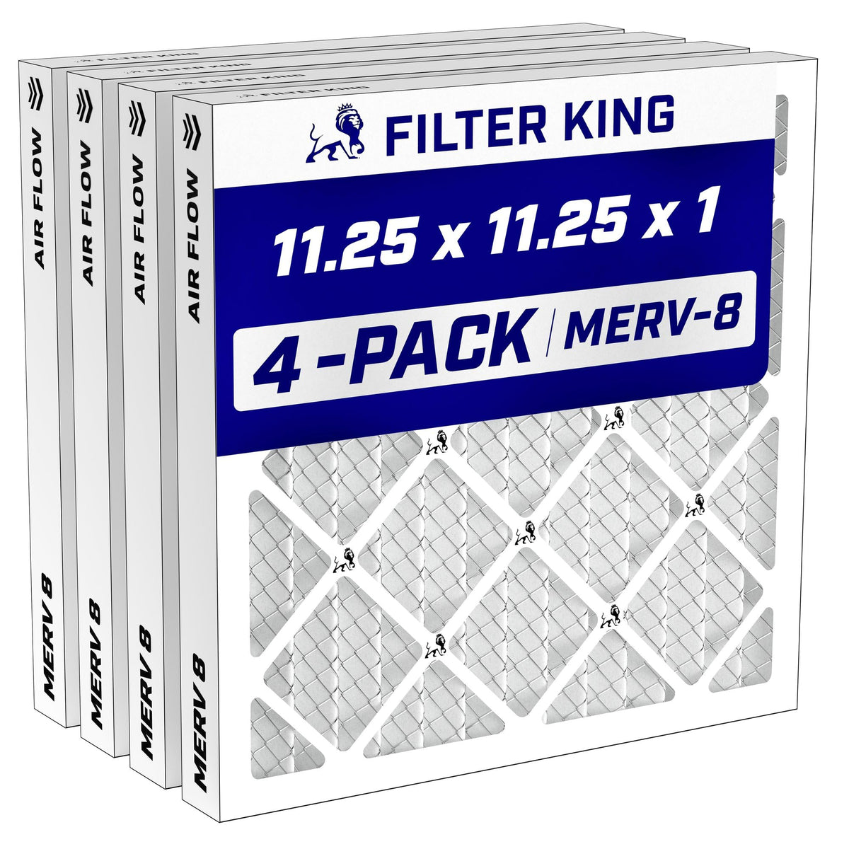 11.25x11.25x1 Air Filter MERV 8, AC Furnace Filters (4-Pack)