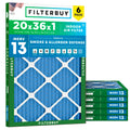 20x36x1 Air Filter MERV 13 Smoke & Allergy Defense (6-Pack)