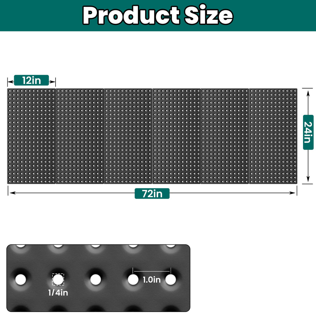 Metal Pegboard Panels 24" x 12", Heavy Duty Peg Board for Garage