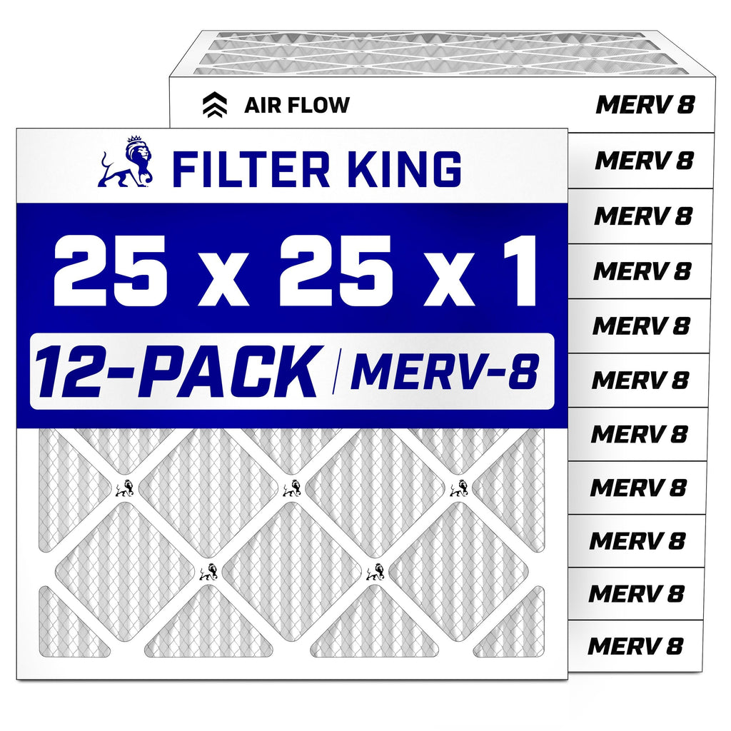25x25x1 Air Filter MERV 8, AC Furnace Filters (12-Pack)