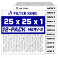 25x25x1 Air Filter MERV 8, AC Furnace Filters (12-Pack)