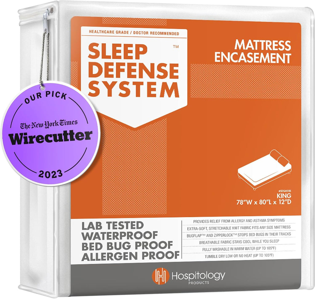 Mattress Encasement - Zippered Bed Bug Dust Mite Proof Hypoallergenic - Sleep Defense System - King - Waterproof