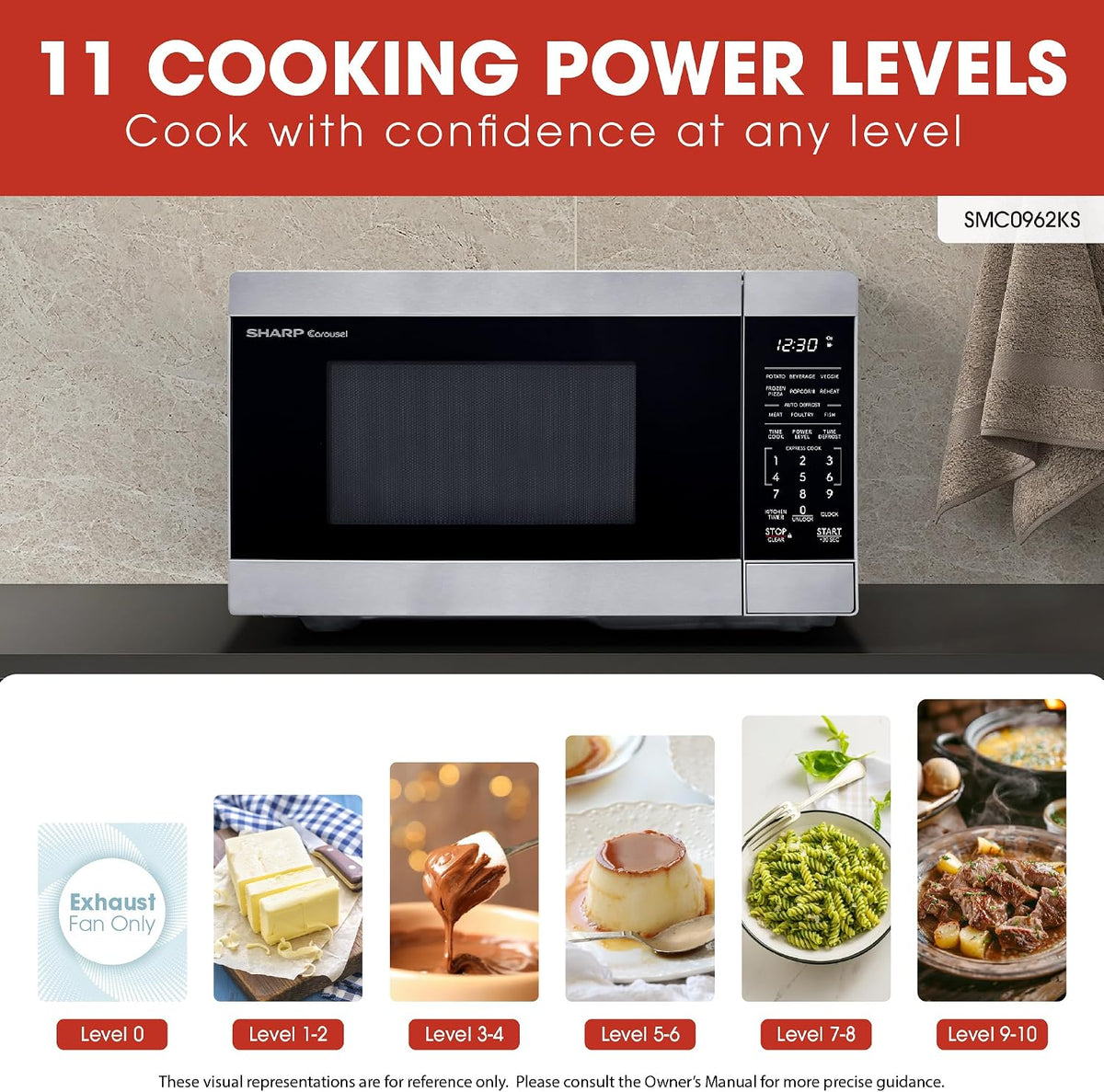 SMC0962KS 0.9 cu. ft. 900W Stainless Steel Countertop Microwave Oven
