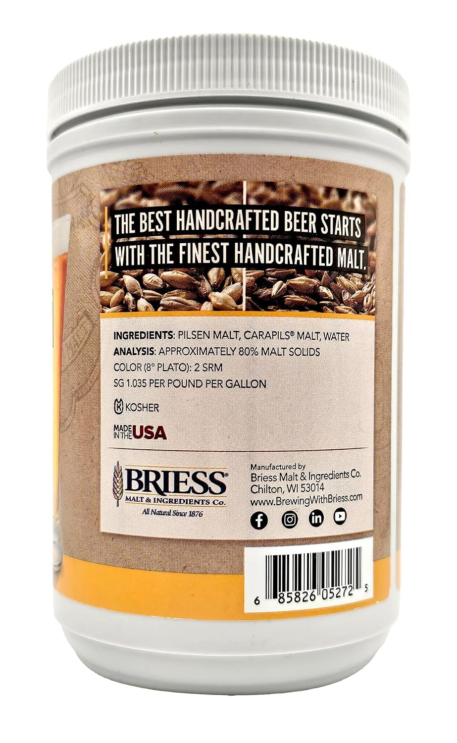 JS-SOCV-YIET Pilsen Light Malt Extract, 3.3lb,Brown
