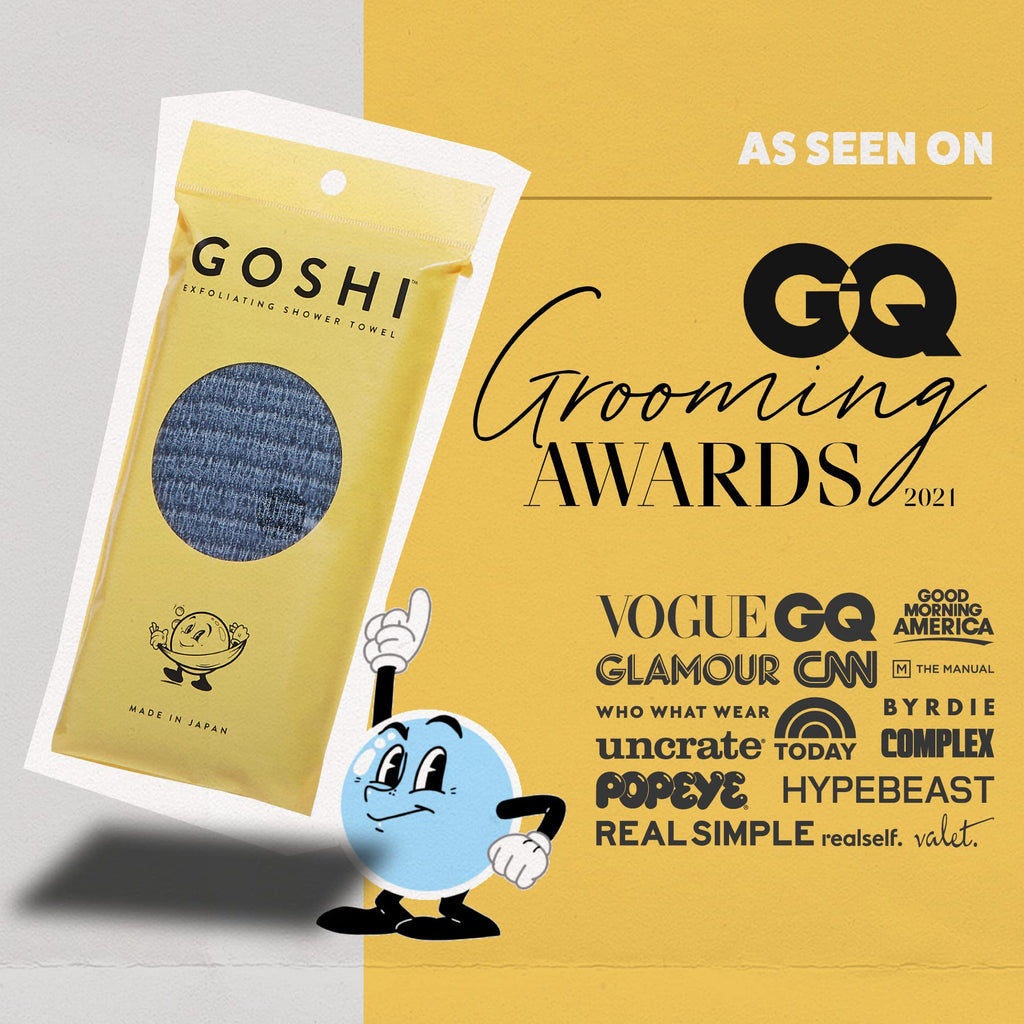 Exfoliating Shower Towel - Long Body Scrubber, Grey