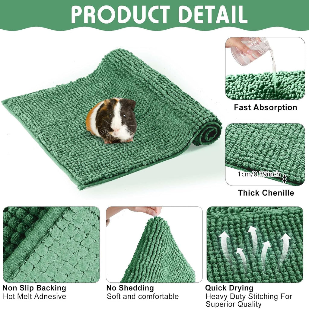 4 Pcs Guinea Pig Cage Liner, 16 x 24 Inch, Dark Green