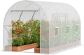 Walk-in Tunnel Greenhouse, 9.6x6.4x6.2 ft Hoop House Greenhouse Tunnel, Plant Hot House with Galvanized Steel Frame