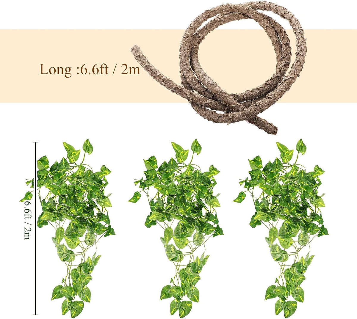 4 Pcs Reptile Vines Flexible Bendable Jungle Climbing Terrarium