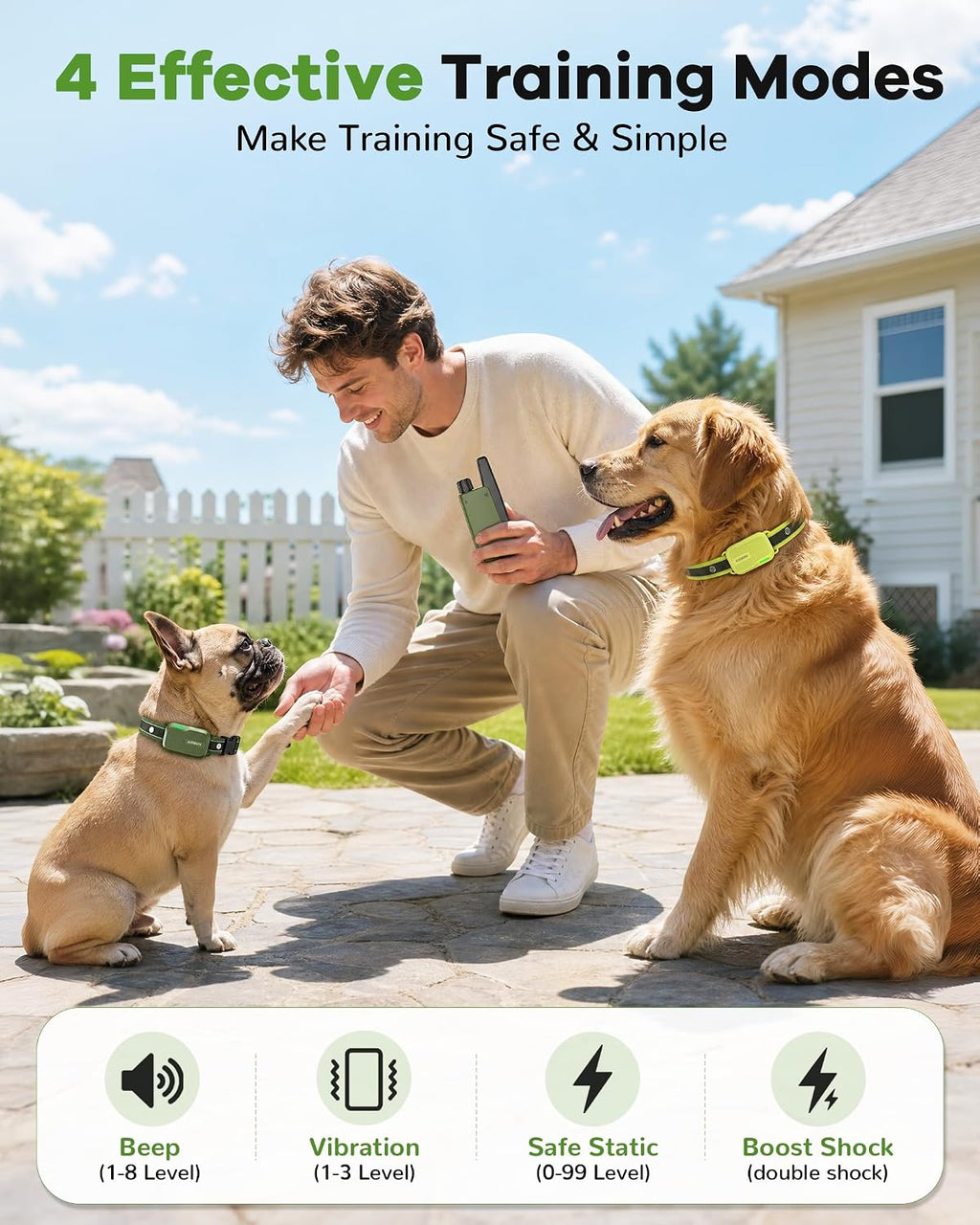 Shock Collar for Dogs 3 Pack - 4500FT Dog Training Collar ,Green