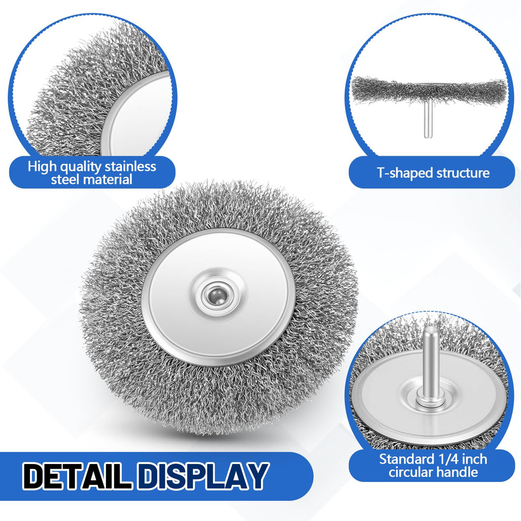 Moxweyeni 20 Pcs 4 Inch Wire Wheel Brushes for Drill Bits, 1/4 Inch Shank