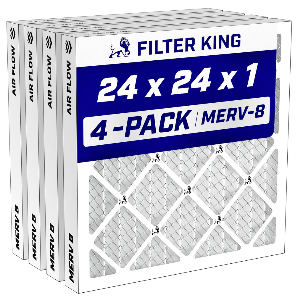24x24x1 Air Filter MERV 8, AC Furnace Filters (4-Pack)